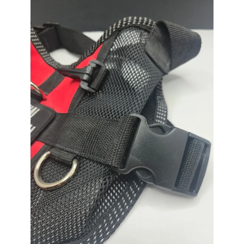 ESA Dog Harness Emotional Support Animal Vest Red Black Mesh Small
